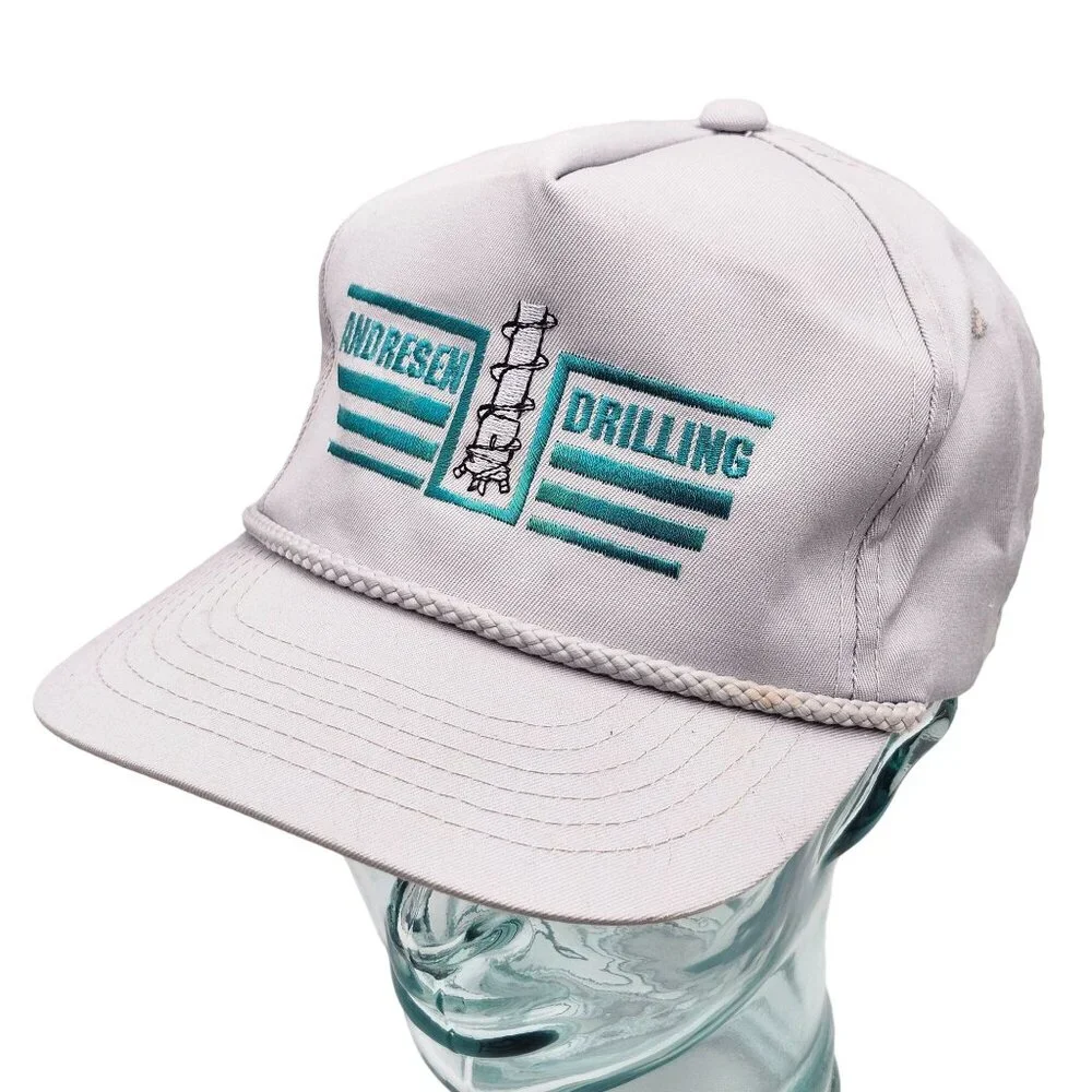 Andresen Drilling Gray Snapback Hat Youngan Headwear Vintage - Picture 3 of 12